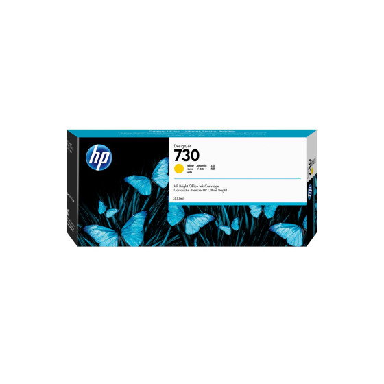 Cartouche d'encre HP 730 jaune 300 ml - HP d'origine (P2V70A)