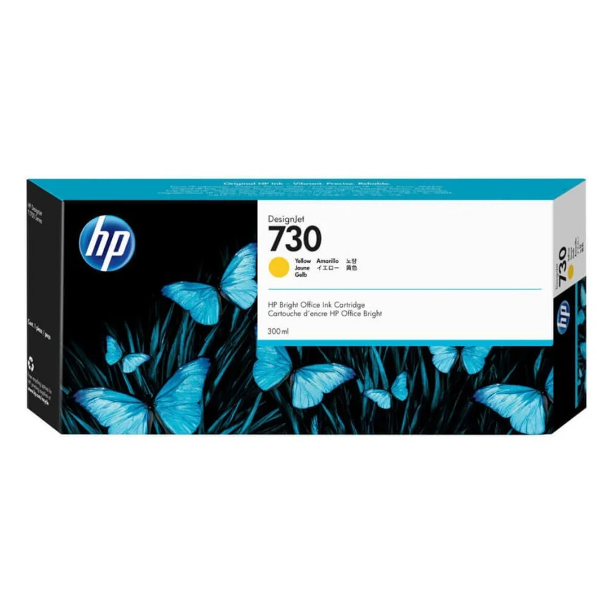 HP 730 JAUNE - CARTOUCHE D'ENCRE HP D'ORIGINE (P2V70A)