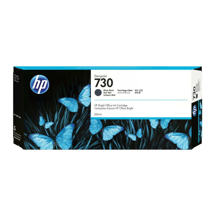 Cartouche d'encre HP 730 noir mat 300 ml - HP d'origine (P2V71A)
