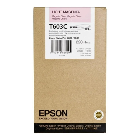 Epson T603C encre pigment magenta clair SP 7800/9800 (C13T603C00)
