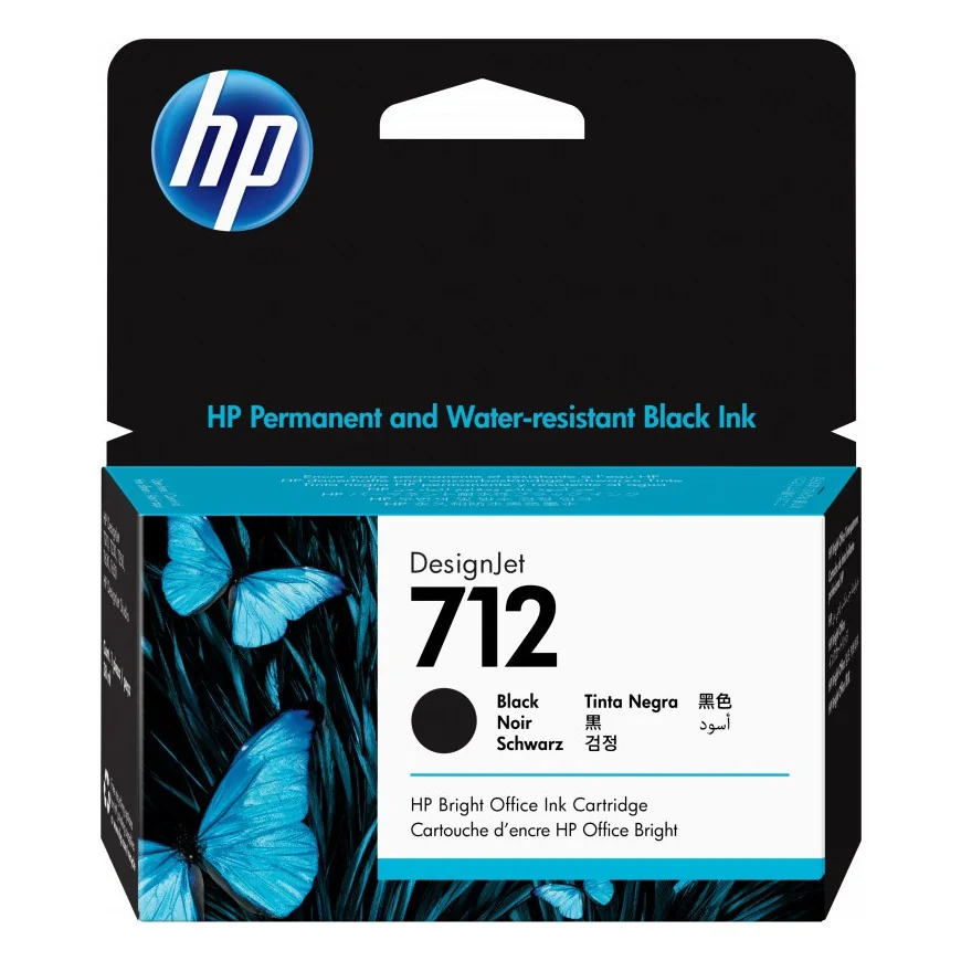 HP 712 NOIR - CARTOUCHE D'ENCRE HP D'ORIGINE (3ED70A)