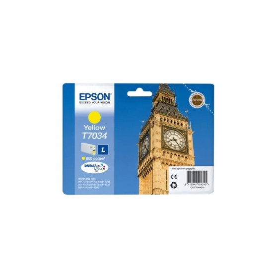 Cartouche d'encre Epson T7034 jaune - Epson "big ben" d'origine (C13T70344010)