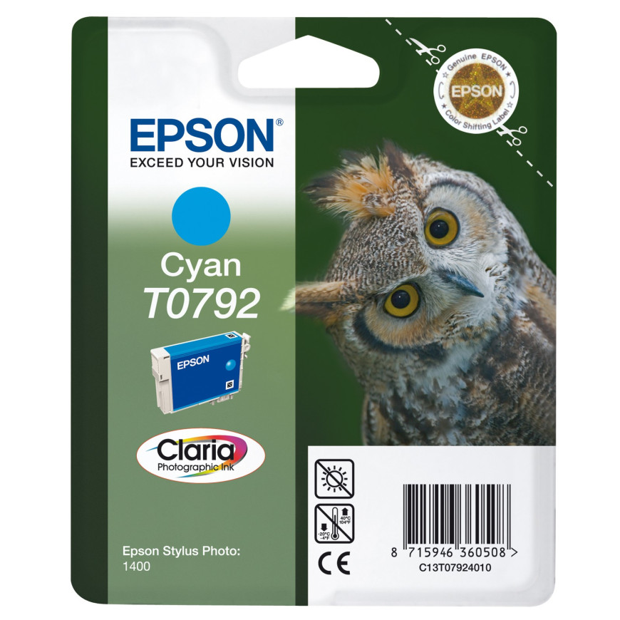 Cartouche d'encre Epson "chouette" cyan (C13T07924010)