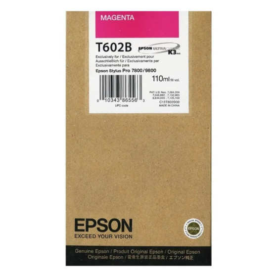 Cartouche Epson d'encre pigment magenta SP 7800/9800 (110ML)(C13T602B00)