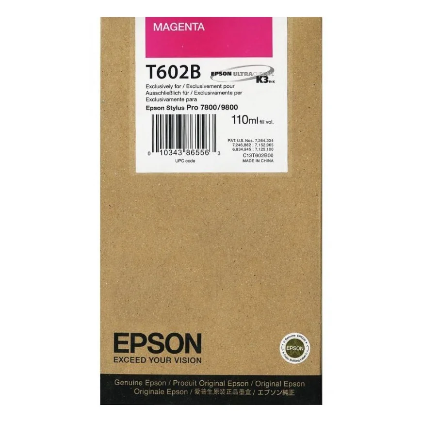 CARTOUCHE EPSON D'ENCRE PIGMENT MAGENTA SP 7800/9800 (110ML)(C13T602B00)