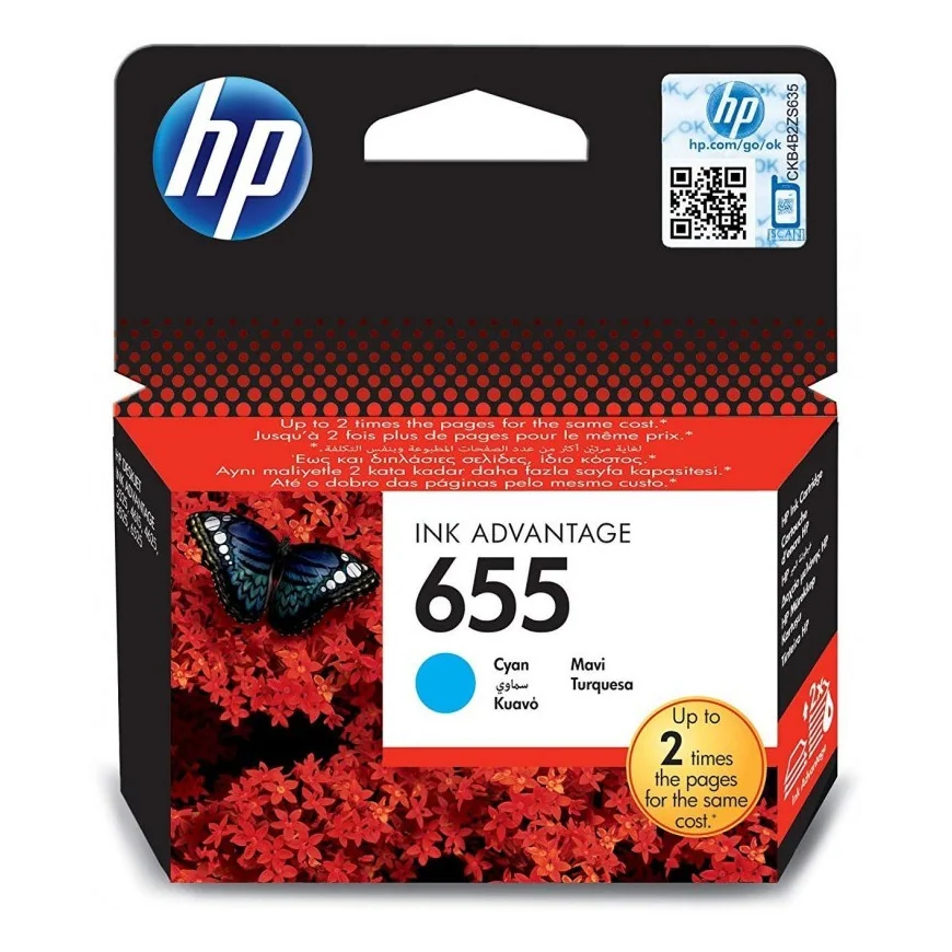 HP 655 CYAN - CARTOUCHE D'ENCRE HP D'ORIGINE (CZ110AE)