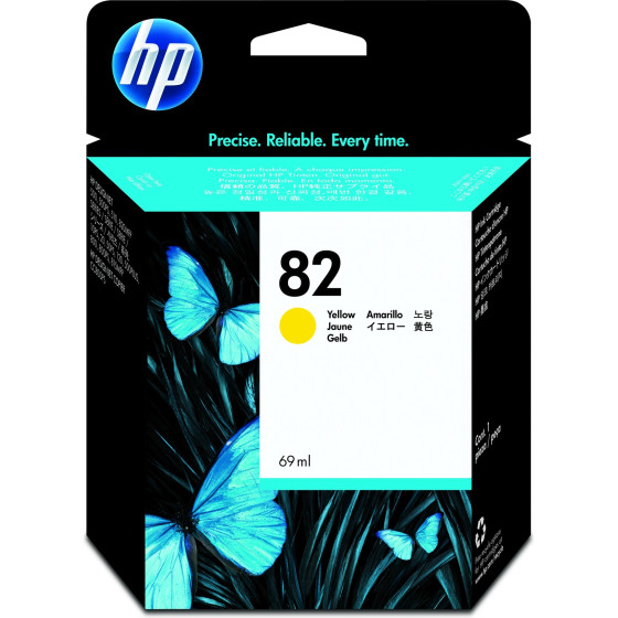Cartouche d'encre HP 82 jaune 69 ml - HP d'origine (C4913A)