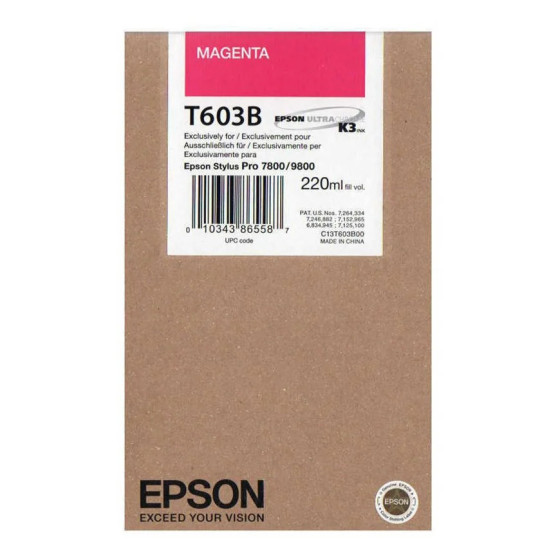 Epson T603B encre pigment magenta SP 7800/9800 (220ML) (C13T603B00)