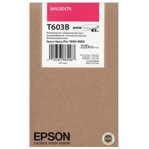 EPSON T603B ENCRE PIGMENT MAGENTA SP 7800/9800 (220ML) (C13T603B00) - Cartouches - Rightech - le bon choix