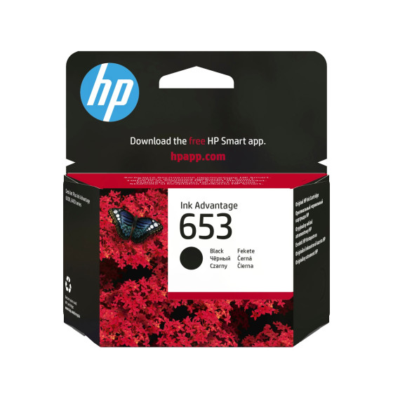 Cartouche d'encre HP 653 noir - HP d'origine Ink advantage (3YM75AE)