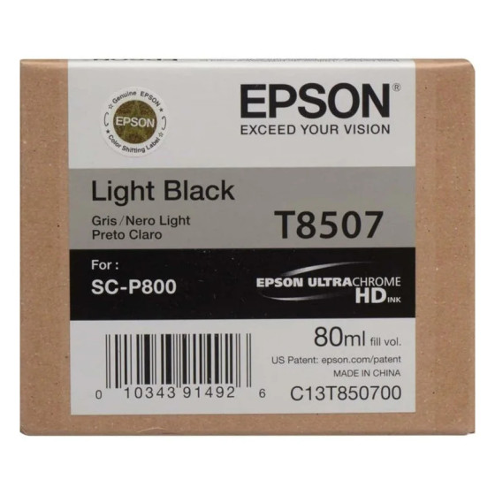 Cartouche d'encre Epson T8507 noir clair - Epson d'origine (C13T850700)