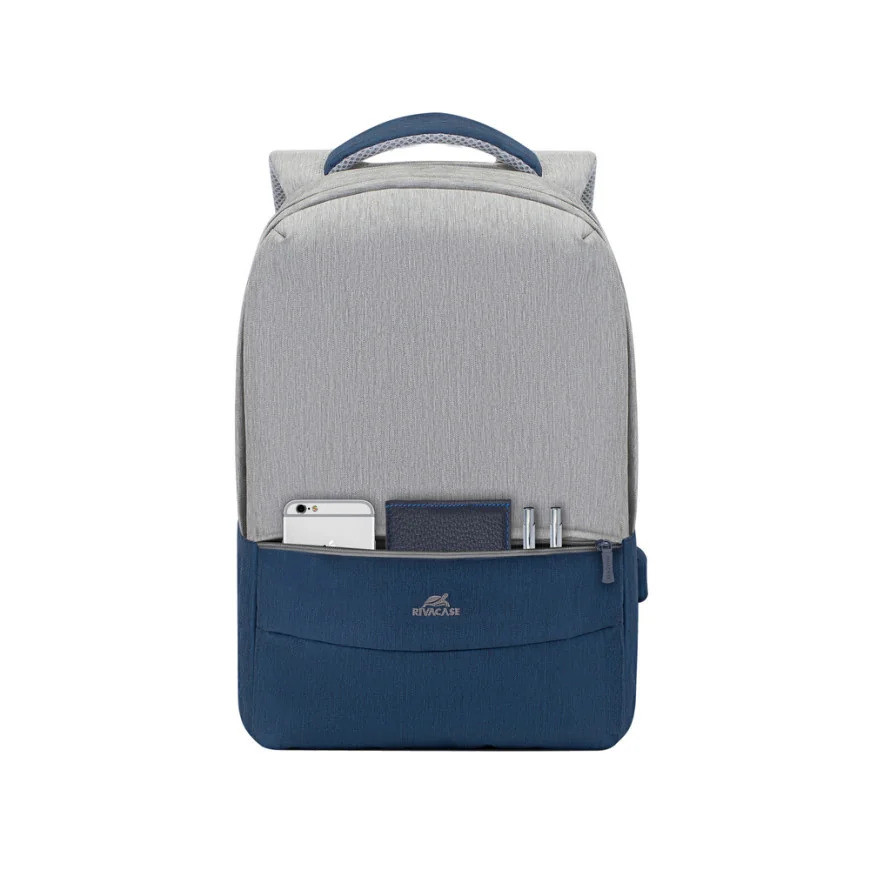 Sac à DOS Rivacase prater 7562 gris/bleu foncé anti-vol pour ordinateurs portables 15,6" (7562)