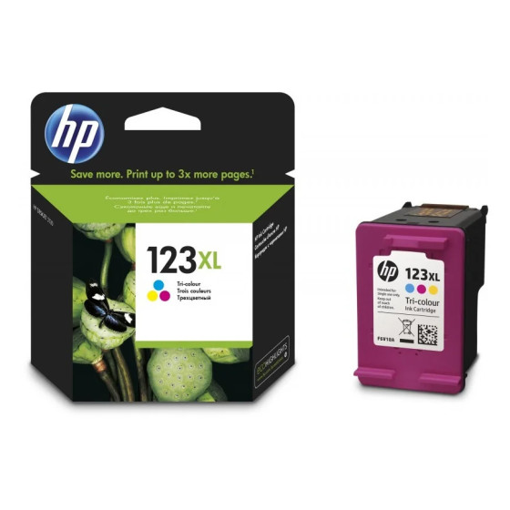 Cartouche d'encre HP 123XL trois couleurs - grande capacité HP d'origine (F6V18AE)