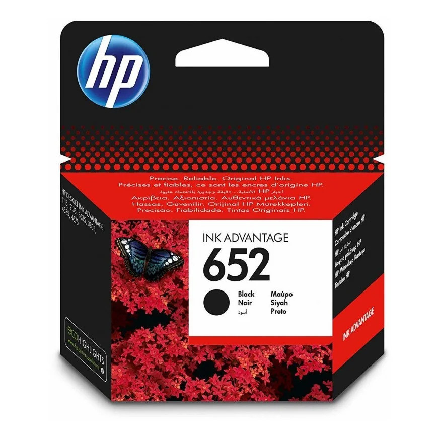 Cartouche d'encre HP 652 noir - HP d'origine (F6V25AE)