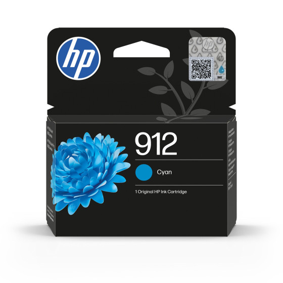 Cartouche d'encre HP 912 cyan - HP d'origine (3YL77AE)