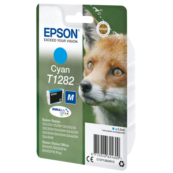 Cartouche Epson renard - encre durabrite Ultra cyan (C13T12824012)