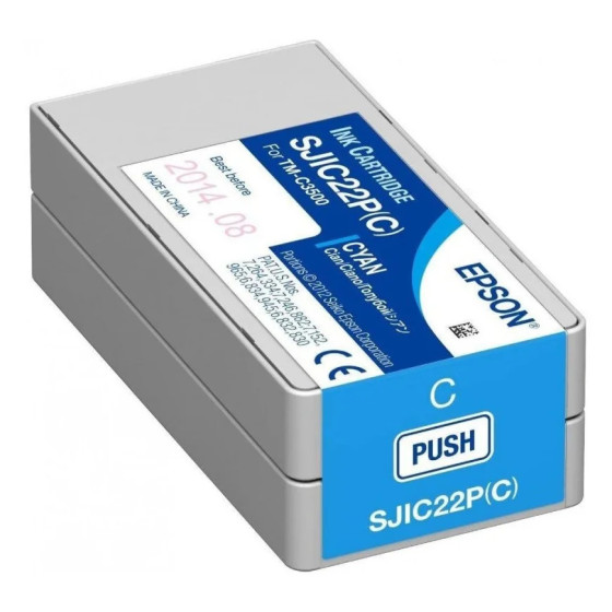 Cartouche d'encre Epson SJIC22P cyan - Epson d'origine (C33S020602)