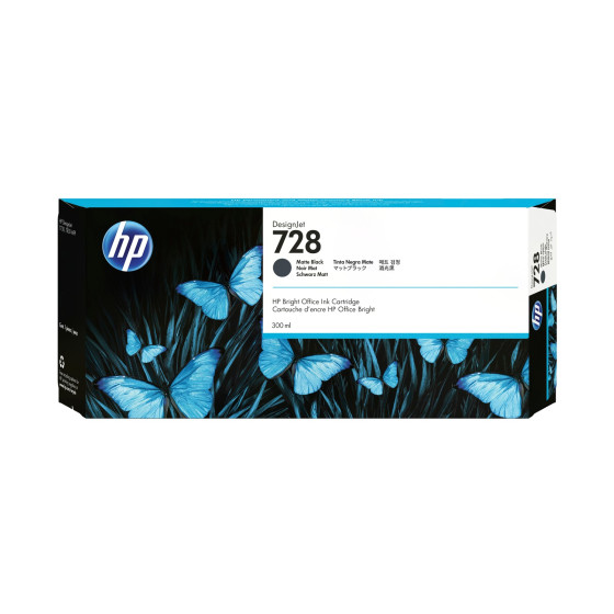 Cartouche d'encre HP 728 noir mat - HP d'origine (F9J68A)