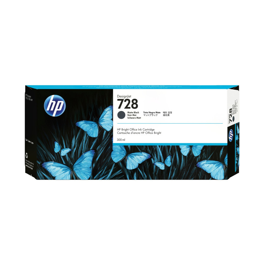 Cartouche d'encre HP 728 noir mat - HP d'origine (F9J68A)