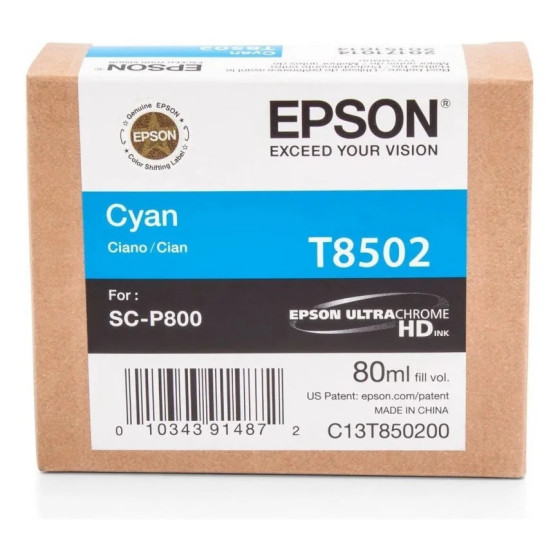 Cartouche d'encre Epson T8502 cyan - Epson d'origine (C13T850200)
