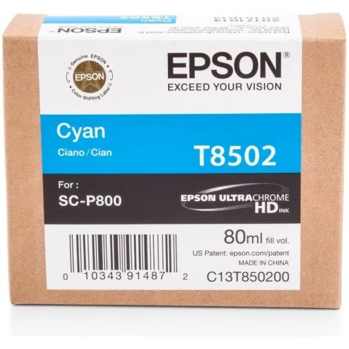 EPSON T8502 CYAN - CARTOUCHE D'ENCRE EPSON D'ORIGINE (C13T850200) - Cartouches - Rightech - le bon choix