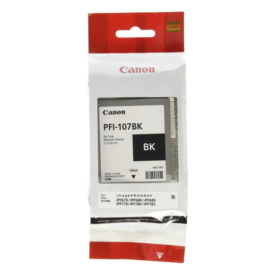 Bouteille d'encre Canon PFI-107BK 130 ML - Canon d'origine (6705B001AA)
