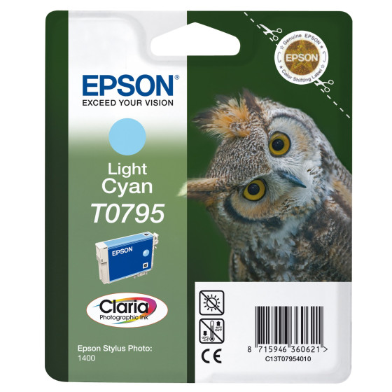 Cartouche d'encre Epson "chouette" cyan clair (C13T07954010)