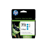 HP 711 cyan - pack de 3 cartouches d'encre HP d'origine (CZ134A)
