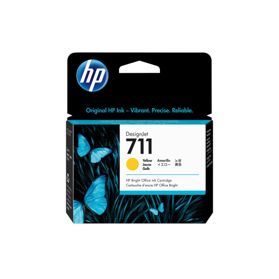 Cartouche d'encre HP 711 jaune - HP d'origine (CZ132A)