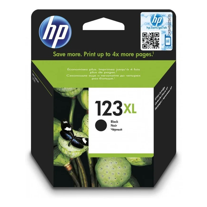 Cartouche d'encre HP 123XL noir - grande capacité HP d'origine (F6V19AE)