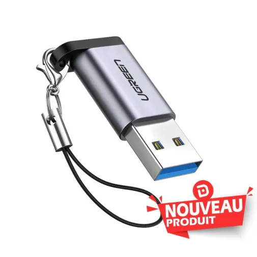 Ugreen Adap USB 3.0 to USB-C Female GRIS - Adaptateur - Rightech - le bon choix