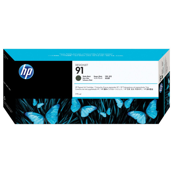 Cartouche d'encre HP 91 noir mat - HP d'origine (C9464A)
