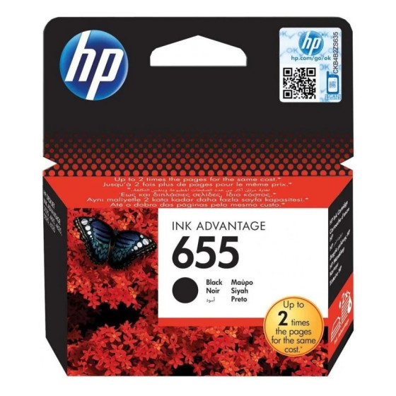 Cartouche d'encre HP 655 noir - HP d'origine (CZ109AE)