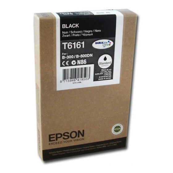 Cartouche d'encre Epson T6161 noir - Epson d'origine (C13T616100)