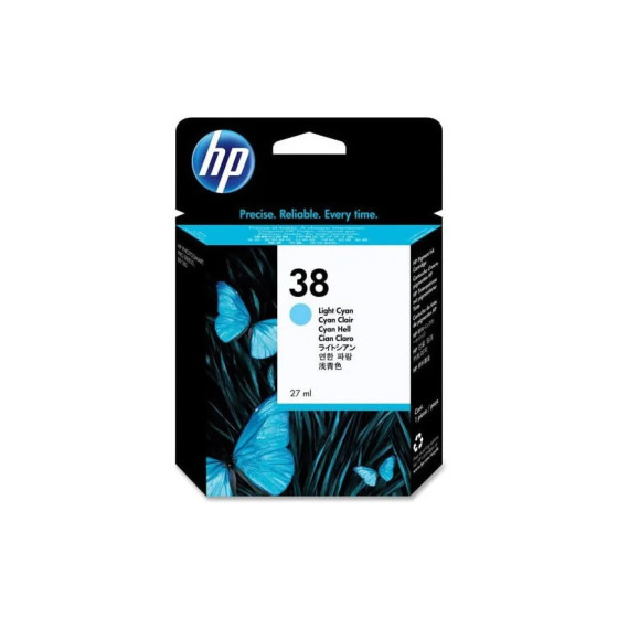 Cartouche d'encre pigmentée cyan clair HP 38 (C9418A)