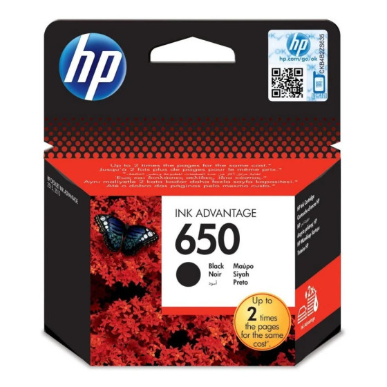 Cartouche d'encre HP 650 noir - HP d'origine (CZ101AE)