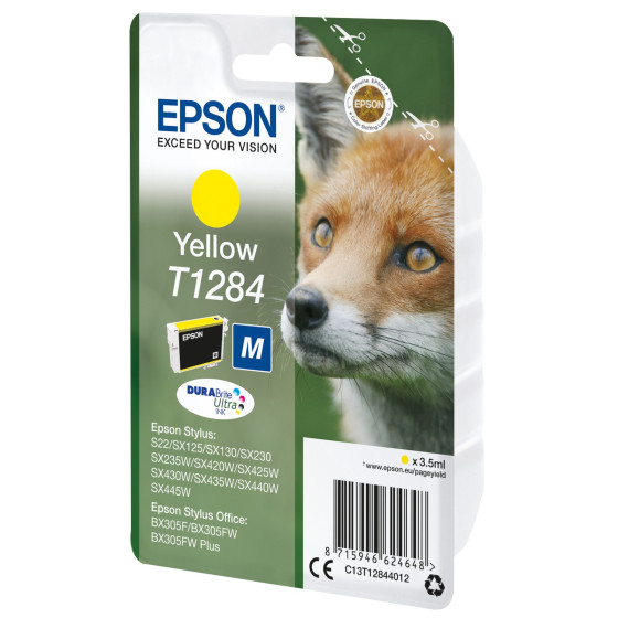 Cartouche Epson renard - encre durabrite Ultra jaune (C13T12844012)