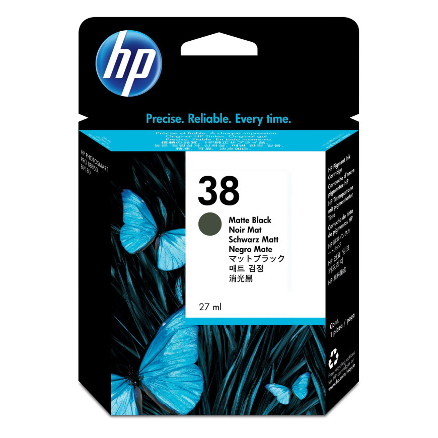 Cartouche d'encre HP 38 noir mat - HP d'origine (C9412A)