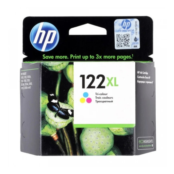 Cartouche d'encre HP 122XL trois couleurs - grande capacité HP d'origine (CH564HE)