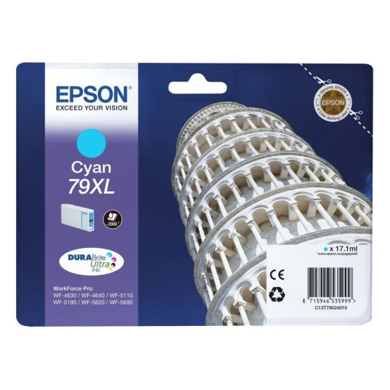 Cartouche d'encre Epson 79XL cyan - Epson "tour de pise" d'origine (C13T79024010)