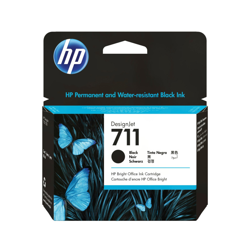 Cartouche d'encre HP 711 noir 80 ml - HP d'origine (CZ133A)