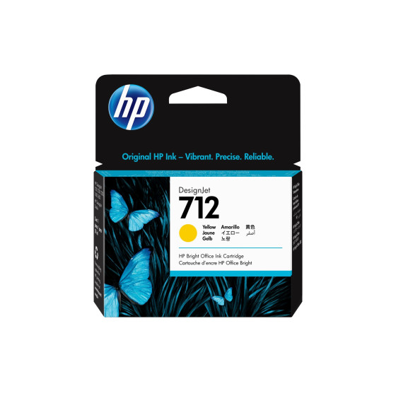 Cartouche d'encre HP 712 jaune - HP d'origine (3ED69A)