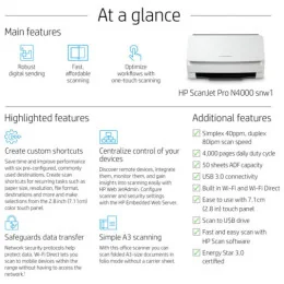 SCANNER HP SCANJET PRO N4000 SNW1 (6FW08A)