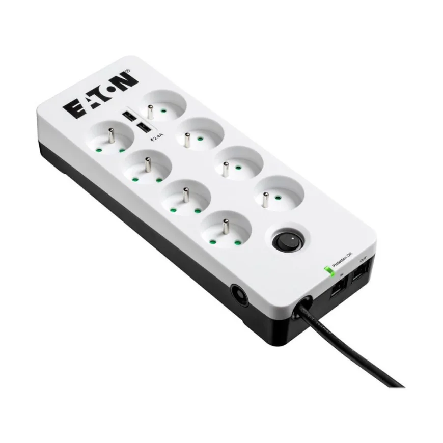 Multiprise Parasurtenseur Eaton PB8TUF 8 prises FR avec 2 ports téléphone