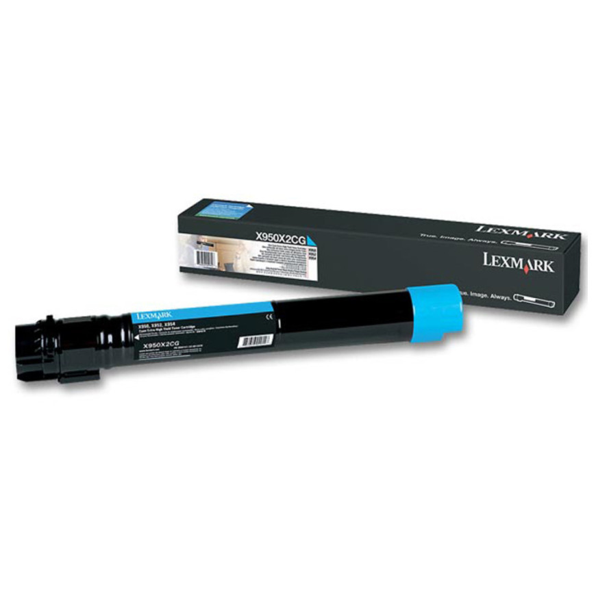 Cartouche Lexmark X950/952/954 cyan - de poudre d'encre d'origine (X950X2CG)