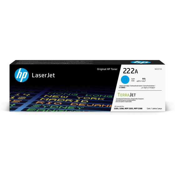 Toner HP 222A cyan (W2221A) - HP LaserJet d'origine