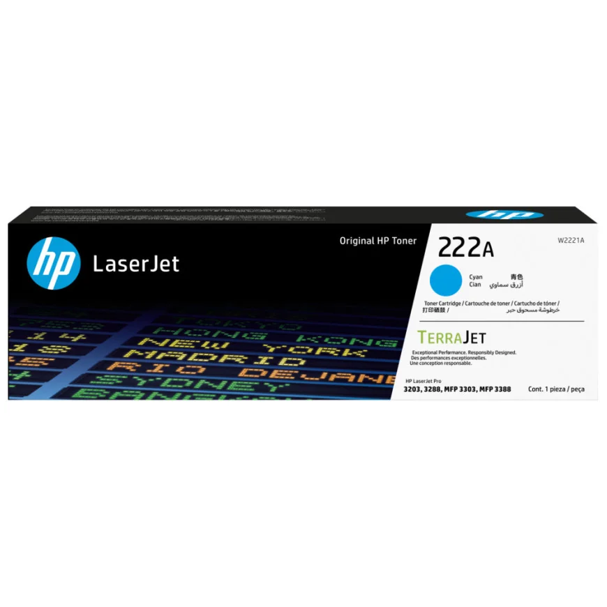 HP 222A CYAN (W2221A) - TONER HP LASERJET D'ORIGINE