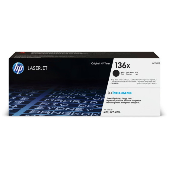 Toner HP 136X noir - HP LaserJet d'origine (W1360X)