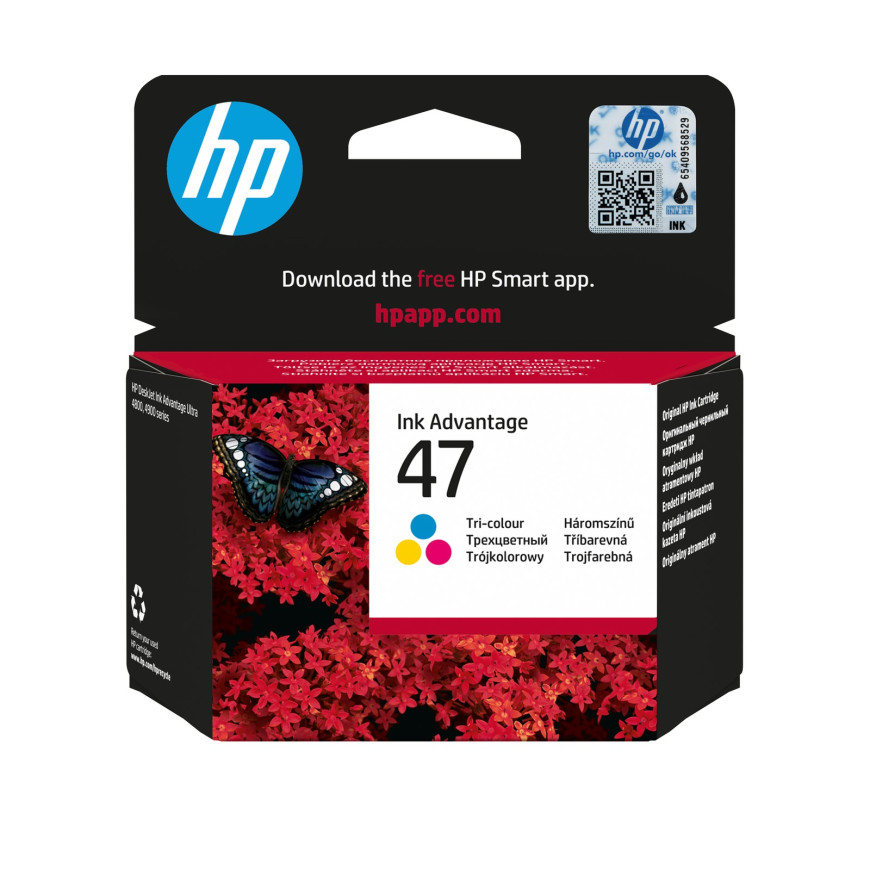 Cartouche d'encre HP 47 trois couleurs - HP d'origine (6ZD61AE)