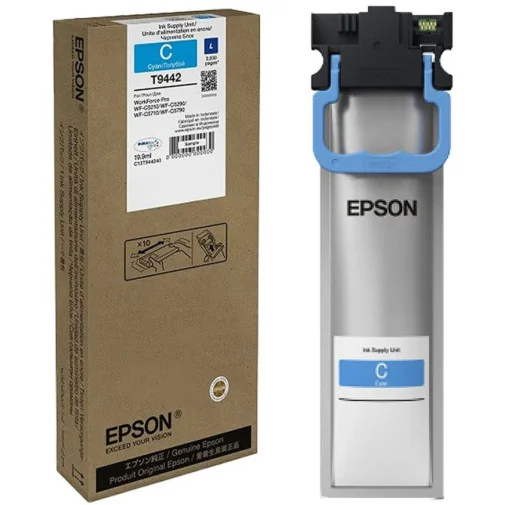 EPSON T9442 CARTOUCHE D'ENCRE L CYAN (C13T944240) EPSON T9442 CARTOUCHE D'ENCRE L CYAN (C13T944240) - Cartouches - Rightech - le bon choix